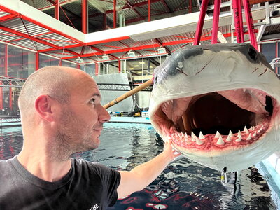 Test de la tête animatronique en bassin